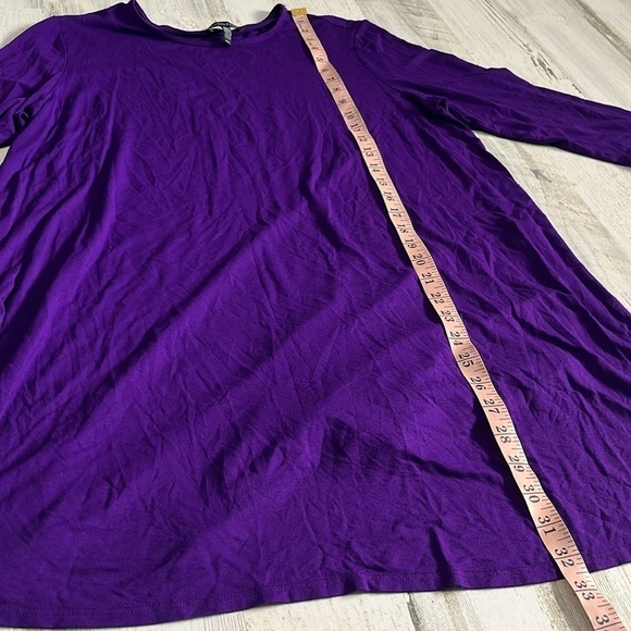 Eileen Fisher Purple Crewneck Split Hem Tunic Top Size M - Picture 7 of 7